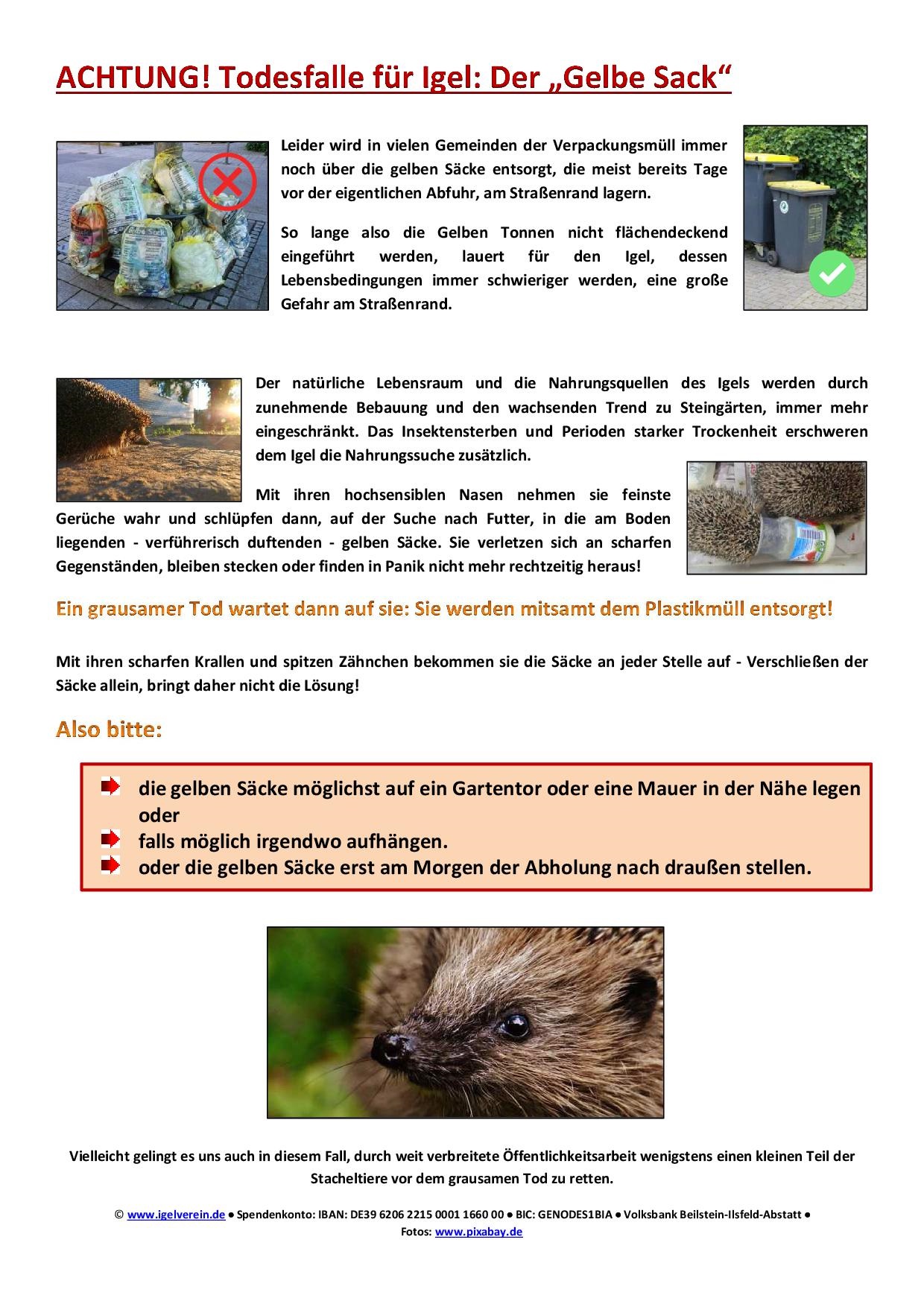 Flyer Gelber Sack